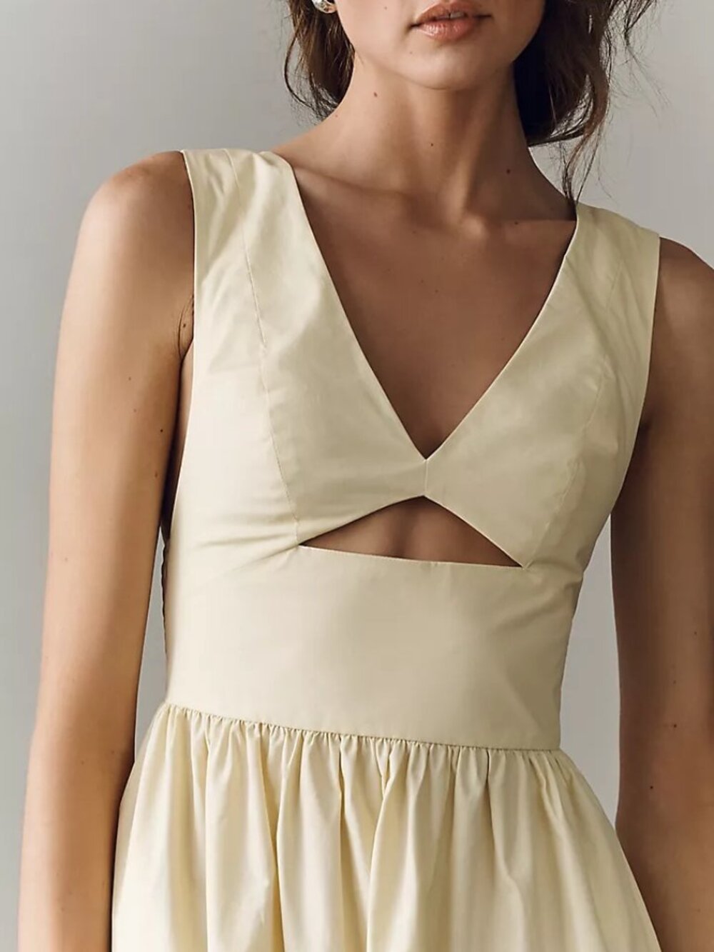 NWT Susana Monaco Poplin Cross Back Dress Ivory